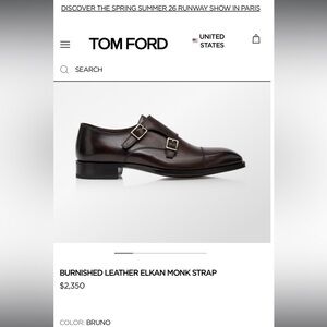ºTOM FORDº Burnished Leather — ELKAN MONK STRAP ★Price Drop★